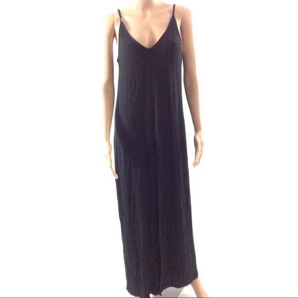 black cami maxi dress